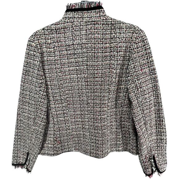 Bay Studio Reversible Blazer Jacket Womens 10 Tweed Floral Versatile Workwear - Picture 6 of 16